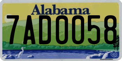 AL license plate 7AD0058