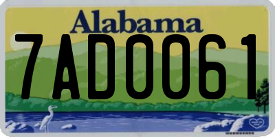 AL license plate 7AD0061