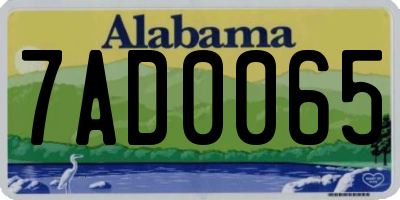 AL license plate 7AD0065