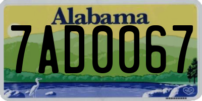 AL license plate 7AD0067