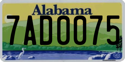AL license plate 7AD0075
