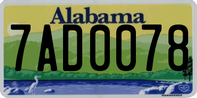 AL license plate 7AD0078