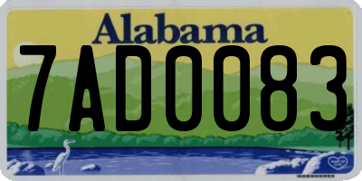 AL license plate 7AD0083
