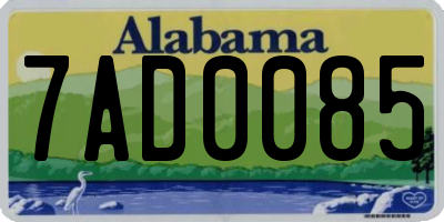 AL license plate 7AD0085