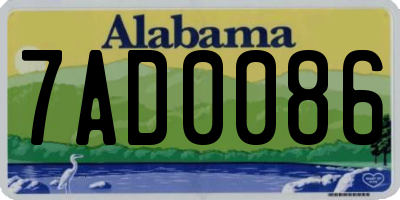 AL license plate 7AD0086