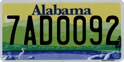 AL license plate 7AD0092