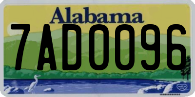 AL license plate 7AD0096
