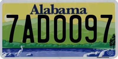 AL license plate 7AD0097
