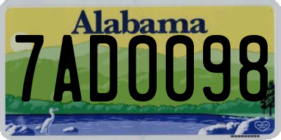 AL license plate 7AD0098