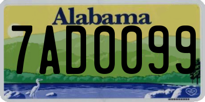 AL license plate 7AD0099