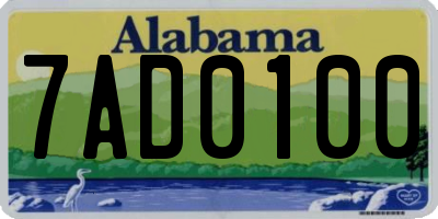 AL license plate 7AD0100
