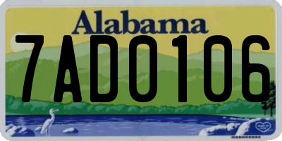 AL license plate 7AD0106