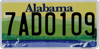 AL license plate 7AD0109