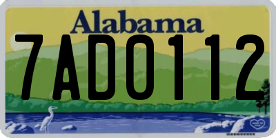 AL license plate 7AD0112