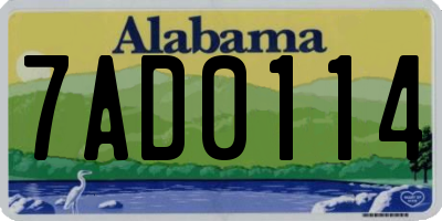 AL license plate 7AD0114
