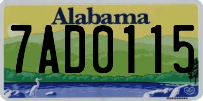 AL license plate 7AD0115