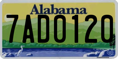 AL license plate 7AD0120