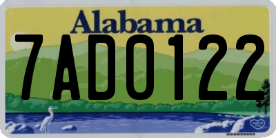 AL license plate 7AD0122
