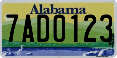 AL license plate 7AD0123
