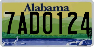 AL license plate 7AD0124