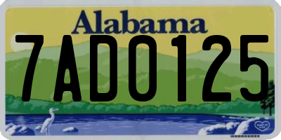 AL license plate 7AD0125