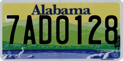 AL license plate 7AD0128