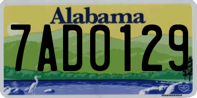 AL license plate 7AD0129