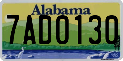 AL license plate 7AD0130