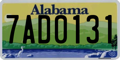 AL license plate 7AD0131