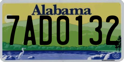 AL license plate 7AD0132