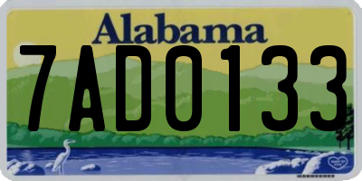 AL license plate 7AD0133