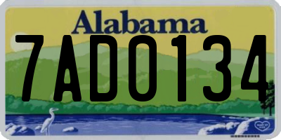 AL license plate 7AD0134