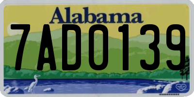 AL license plate 7AD0139