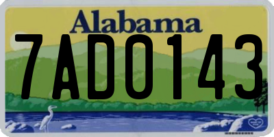 AL license plate 7AD0143