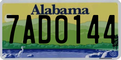 AL license plate 7AD0144