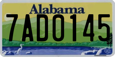 AL license plate 7AD0145