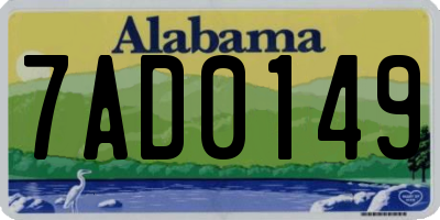 AL license plate 7AD0149