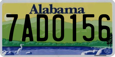 AL license plate 7AD0156