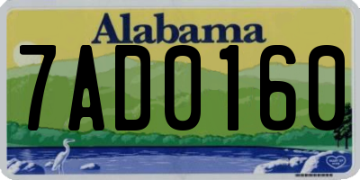 AL license plate 7AD0160