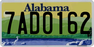 AL license plate 7AD0162