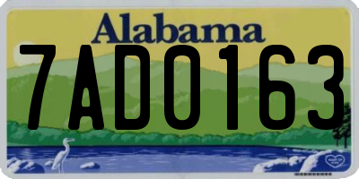 AL license plate 7AD0163