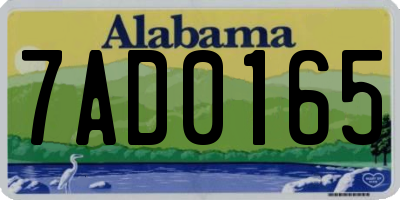 AL license plate 7AD0165