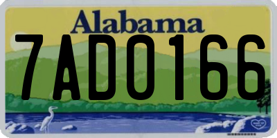 AL license plate 7AD0166