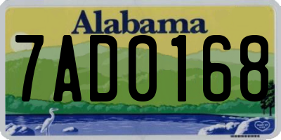 AL license plate 7AD0168