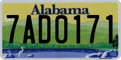 AL license plate 7AD0171