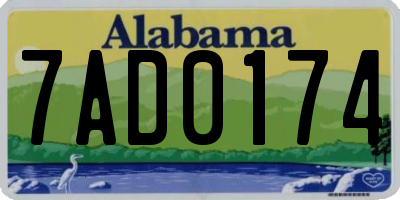 AL license plate 7AD0174