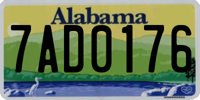 AL license plate 7AD0176