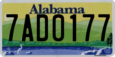 AL license plate 7AD0177