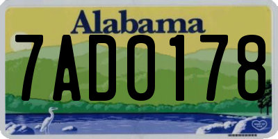 AL license plate 7AD0178