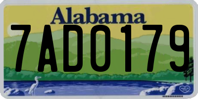 AL license plate 7AD0179
